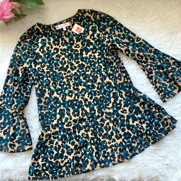 NWT Jude Connally Delilah Cheetah Print Peplum Top - Picture 14 of 15
